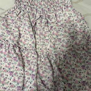 Chic Floral A-Line Skirt in Pink and Purple